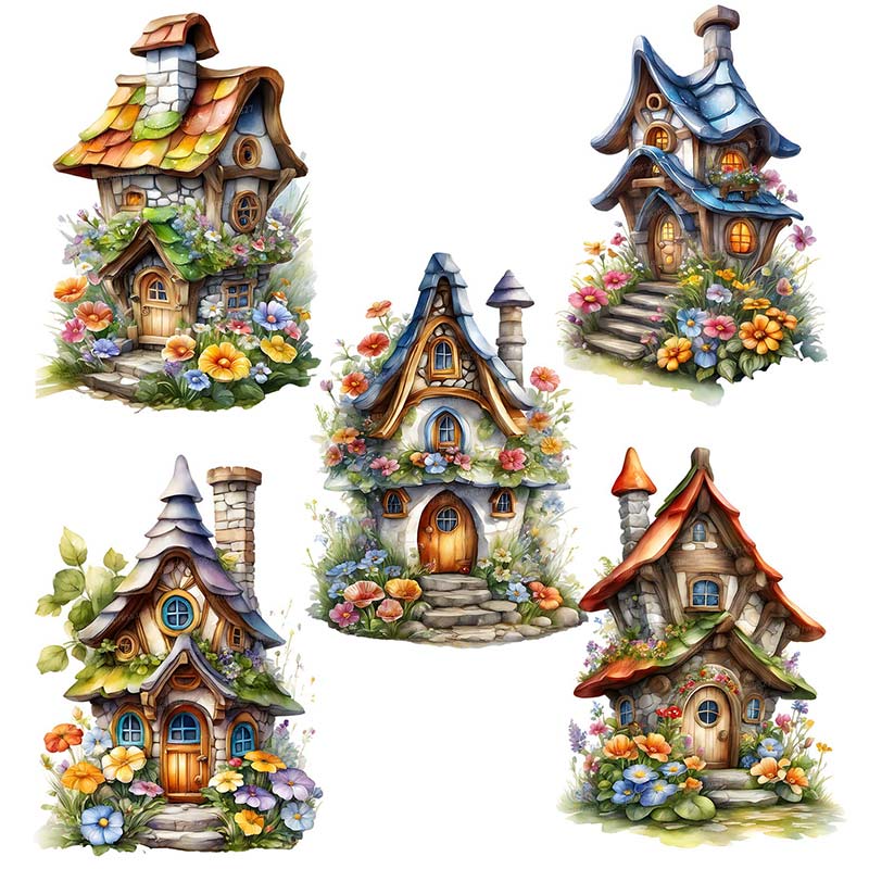 Pvc Panel Background - Dom krasnoludków naklejki ścienne sypialnia pokój